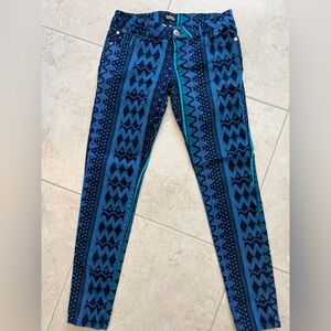 Celebrity Pink Blue Patterned Pants